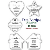 Assortiment van vijf Islamic gebed plaquettes met Nederlandse vertalingen voordeelbundel dua bordjes vormpjes